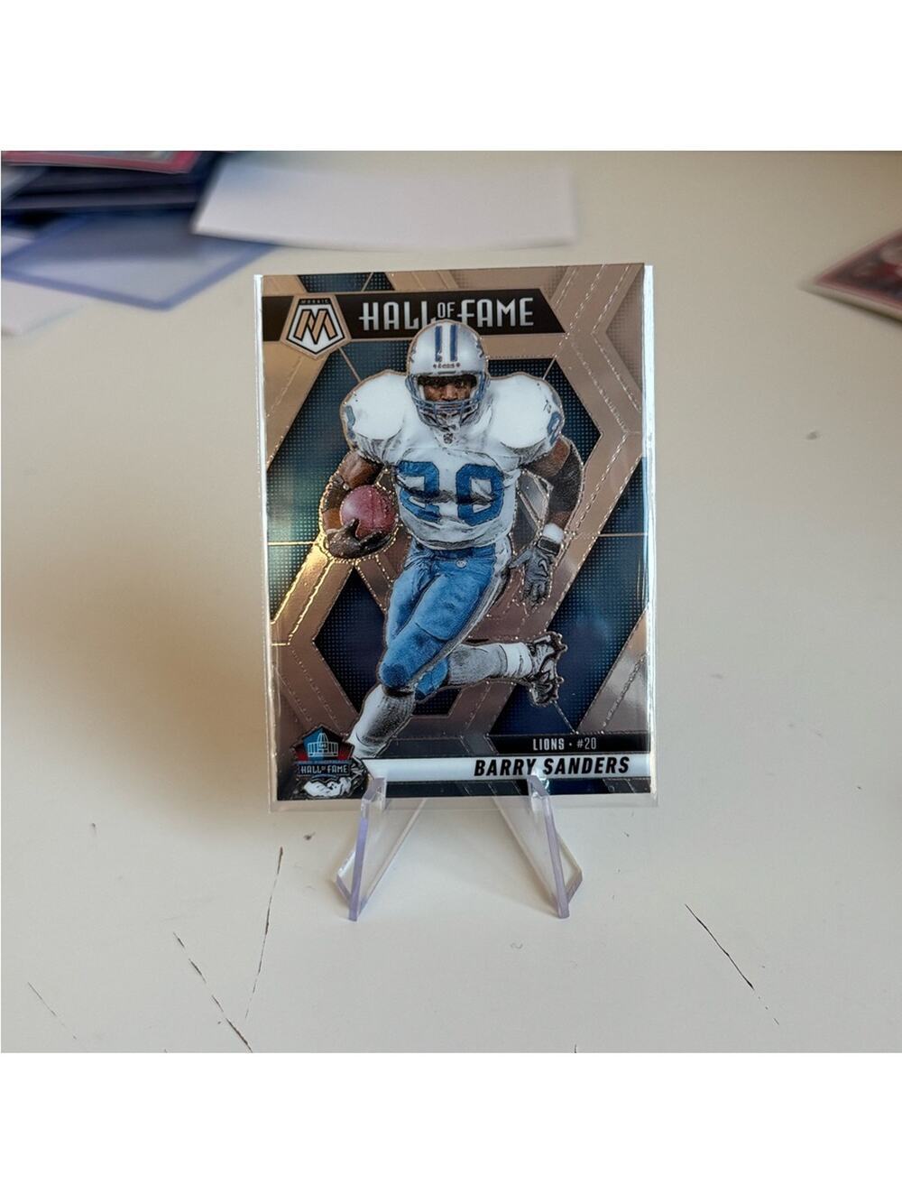 🔥 2025 Barry Sanders Panini Mosaic Hall of Fame Card. Detroit Lions